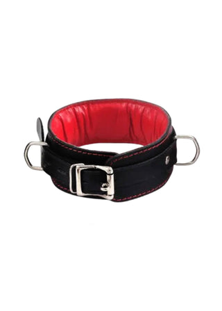 7 Piece Genuine Leather Bondage Kit | Black and Red | Soft Padded