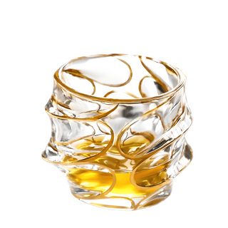 Gold Line Storm Japanese Crystal Whisky Glass