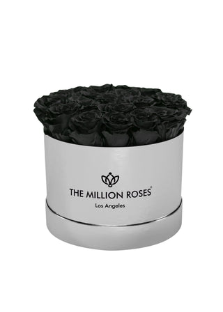 Classic Mirror Silver Box | Black Roses
