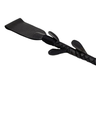 Real Cowhide Leather Braiding Riding Crop Whip Fiber stick inside braiding