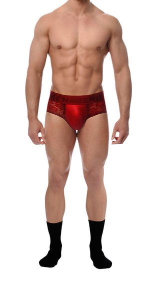 HIP BRIEF | RED | Rose Signature Edition - MENAGERIE Intimates MENS Lingerie