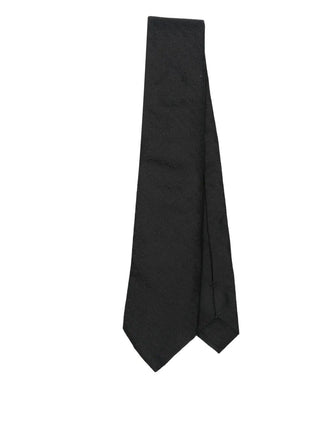 Embroidered Logo Silk Tie