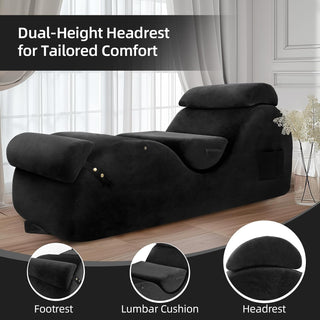 VelvetReverie Large Velvet Sex Chaise Lounge