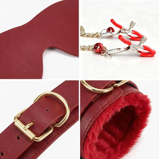 DominaLux Premium Red 15-Piece BDSM Bondage Kit