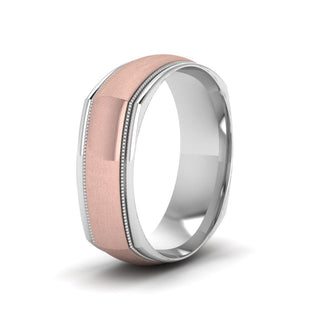 Two Tone Milgrain Square Mens Band Ring - MENAGERIE Intimates MENS Lingerie