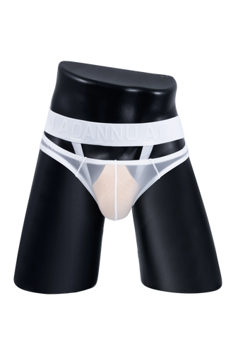 Men’s Sexy Sheer Thong with Ring & Strap Design