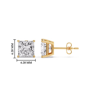 Princess Cut Diamond Stud Earring