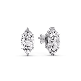 Marquise Diamond 6 Prong Stud Earrings