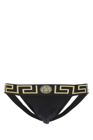 Versace Cotton Jockstrap | Black