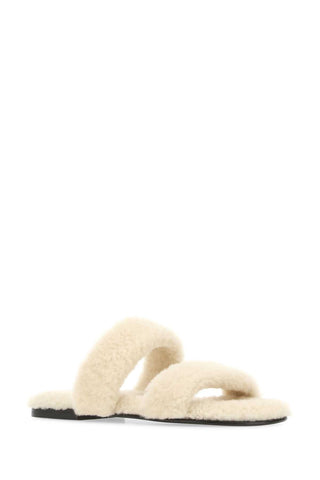 Ivory Shearling Bleach Slippers