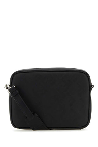 Fendi Men Black Leather Camera Case Duo Fendi Crossbody Bag