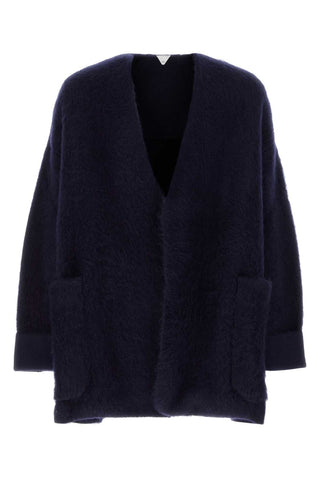 Bottega Veneta  Navy Stretch Wool Blend Cardigan