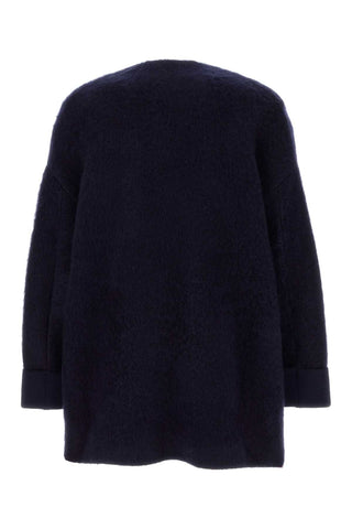 Bottega Veneta  Navy Stretch Wool Blend Cardigan