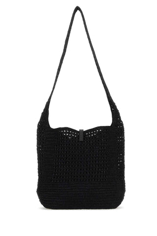 Saint Laurent Black Raffia Medium Le 5 À 7 Shoulder Bag