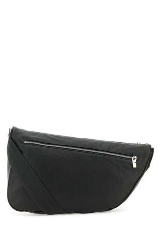 Burberry Men Slate Leather Large Shield Crossbody Bag