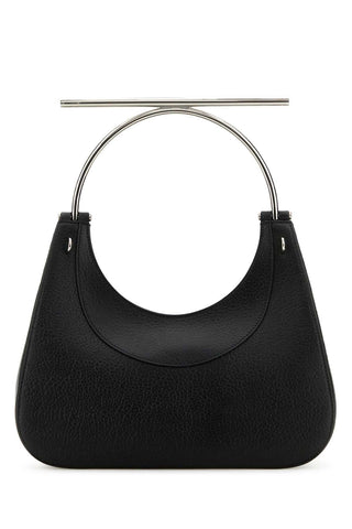 Alexander Mcqueen Women Black Leather Cross-Bar Handbag