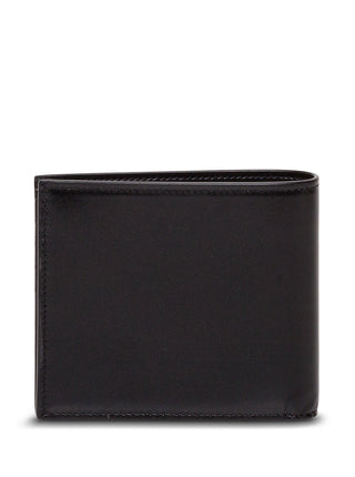 Saint Laurent Men Black Leather Wallet With Logo - MENAGERIE Intimates MENS Lingerie