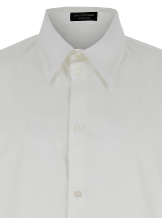 Balenciaga White Shirt With Pointed Collar In Cotton Man