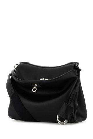 Balenciaga Men Black Leather Small Rodeo Messenger Crossbody Bag