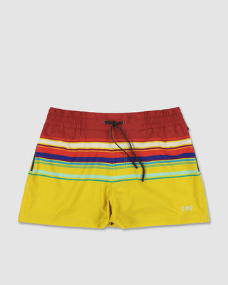 Swim Shorts Red Yellow Horizontal Stripes