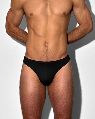 Swim Thong Solid Black