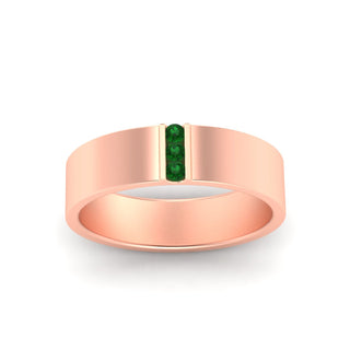 3 Stone Mens Flat Gemstone Band - MENAGERIE Intimates MENS Lingerie