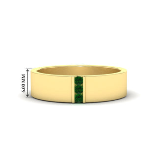 3 Stone Mens Flat Gemstone Band - MENAGERIE Intimates MENS Lingerie