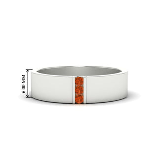 3 Stone Mens Flat Gemstone Band - MENAGERIE Intimates MENS Lingerie