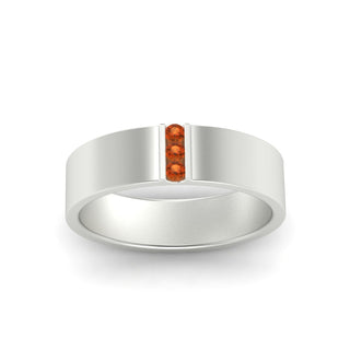 3 Stone Mens Flat Gemstone Band - MENAGERIE Intimates MENS Lingerie