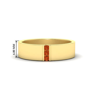 3 Stone Mens Flat Gemstone Band - MENAGERIE Intimates MENS Lingerie