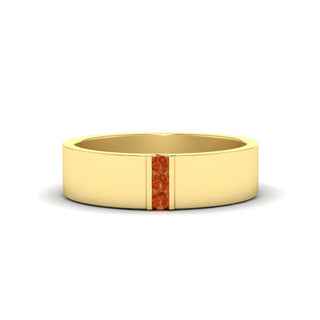 3 Stone Mens Flat Gemstone Band - MENAGERIE Intimates MENS Lingerie
