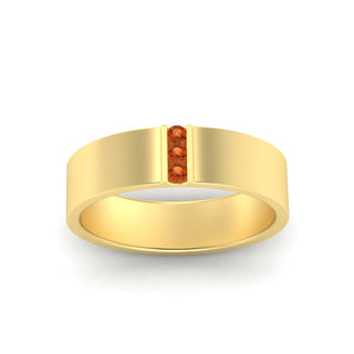 3 Stone Mens Flat Gemstone Band - MENAGERIE Intimates MENS Lingerie