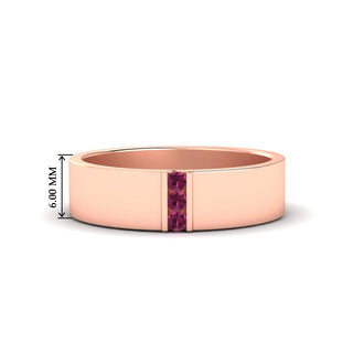 3 Stone Mens Flat Gemstone Band - MENAGERIE Intimates MENS Lingerie