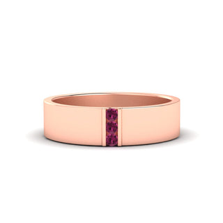 3 Stone Mens Flat Gemstone Band - MENAGERIE Intimates MENS Lingerie