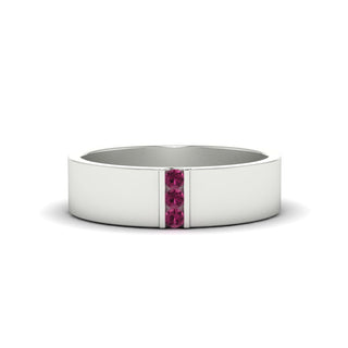 3 Stone Mens Flat Gemstone Band - MENAGERIE Intimates MENS Lingerie