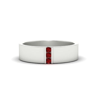 3 Stone Mens Flat Gemstone Band - MENAGERIE Intimates MENS Lingerie