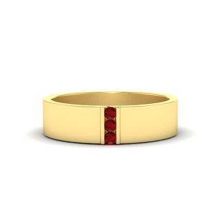 3 Stone Mens Flat Gemstone Band - MENAGERIE Intimates MENS Lingerie