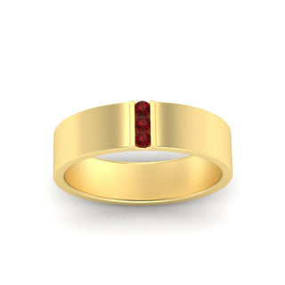3 Stone Mens Flat Gemstone Band - MENAGERIE Intimates MENS Lingerie