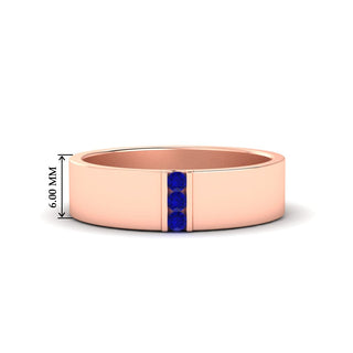 3 Stone Mens Flat Gemstone Band - MENAGERIE Intimates MENS Lingerie