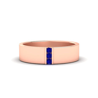 3 Stone Mens Flat Gemstone Band - MENAGERIE Intimates MENS Lingerie