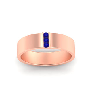 3 Stone Mens Flat Gemstone Band - MENAGERIE Intimates MENS Lingerie