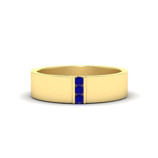 3 Stone Mens Flat Gemstone Band - MENAGERIE Intimates MENS Lingerie