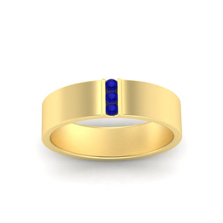 3 Stone Mens Flat Gemstone Band - MENAGERIE Intimates MENS Lingerie