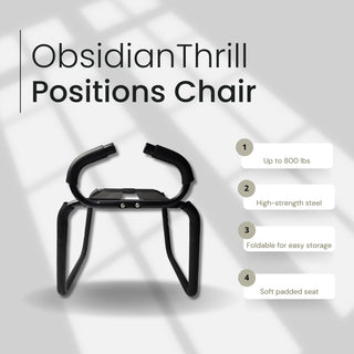 ObsidianThrill Large Sex Position Enhancer Chair with Handrail - MENAGERIE Intimates MENS Lingerie