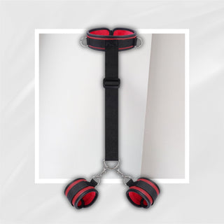 RougeNape Black Red Neck to Wrist BDSM Restraint