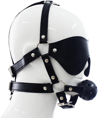 BlackoutBound BDSM Blindfold & Ball Gag Mask