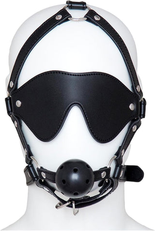 BlackoutBound BDSM Blindfold & Ball Gag Mask