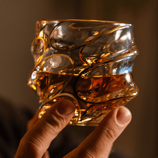Gold Line Storm Japanese Crystal Whisky Glass