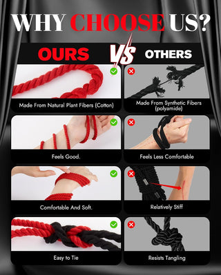Cotton Shibari Bondage Rope | RED | 3 Pack