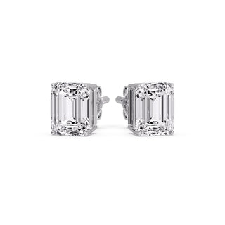 Emerald Cut Diamond Stud Earrings